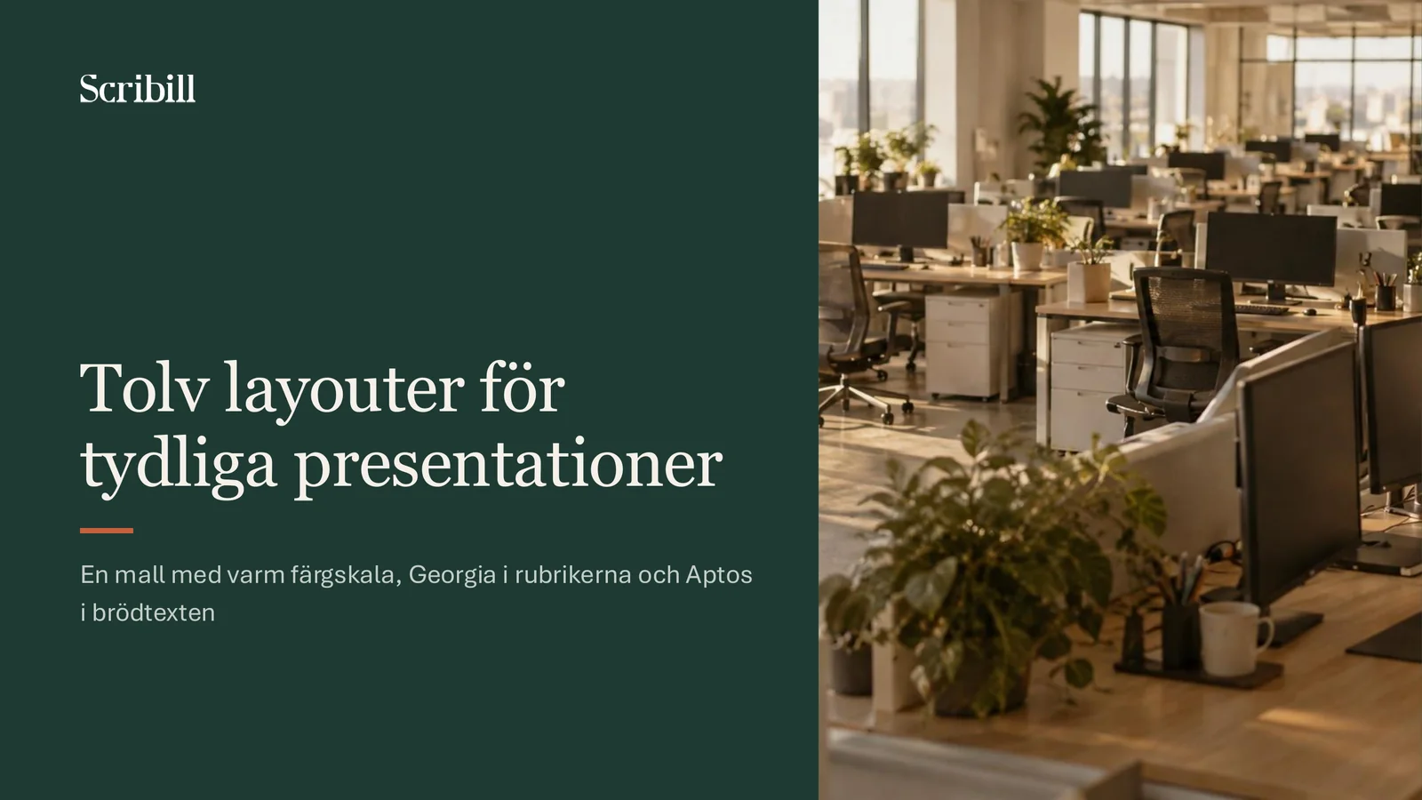 Testmallen, bild 1 av 12: Tolv layouter för tydliga presentationer