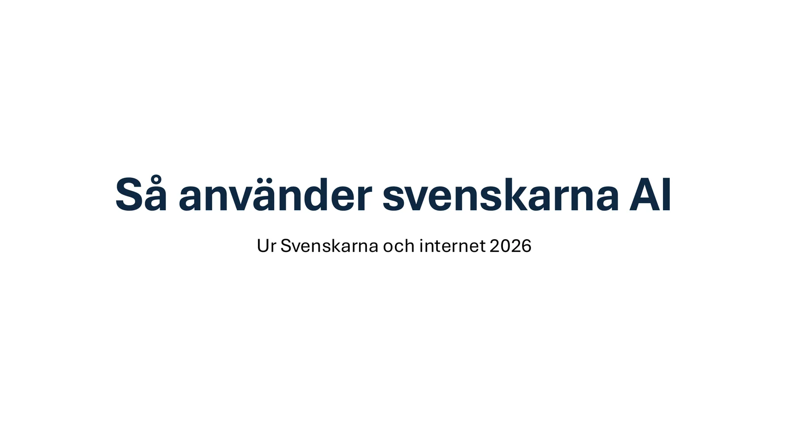 Claude, uppgift 2, körning 2, efter prompt 2, bild 1 av 9: Så använder svenskarna AI